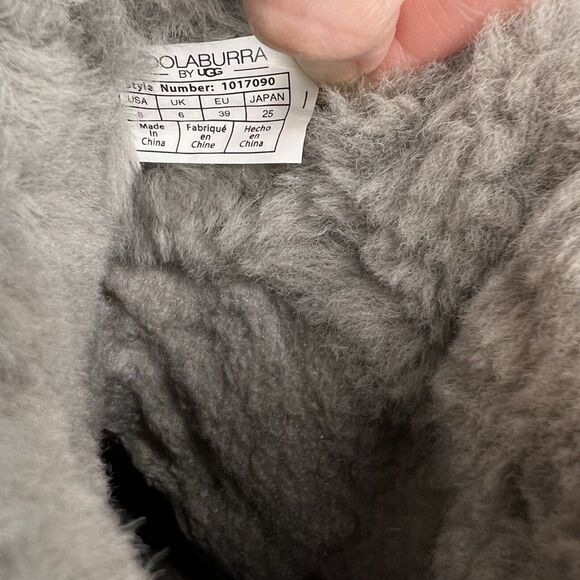 Koolaburra UGG Women's Sz 8 Koola Short Rabbit Gray Boots 1017090 Suede Faux fur - Picture 7 of 7